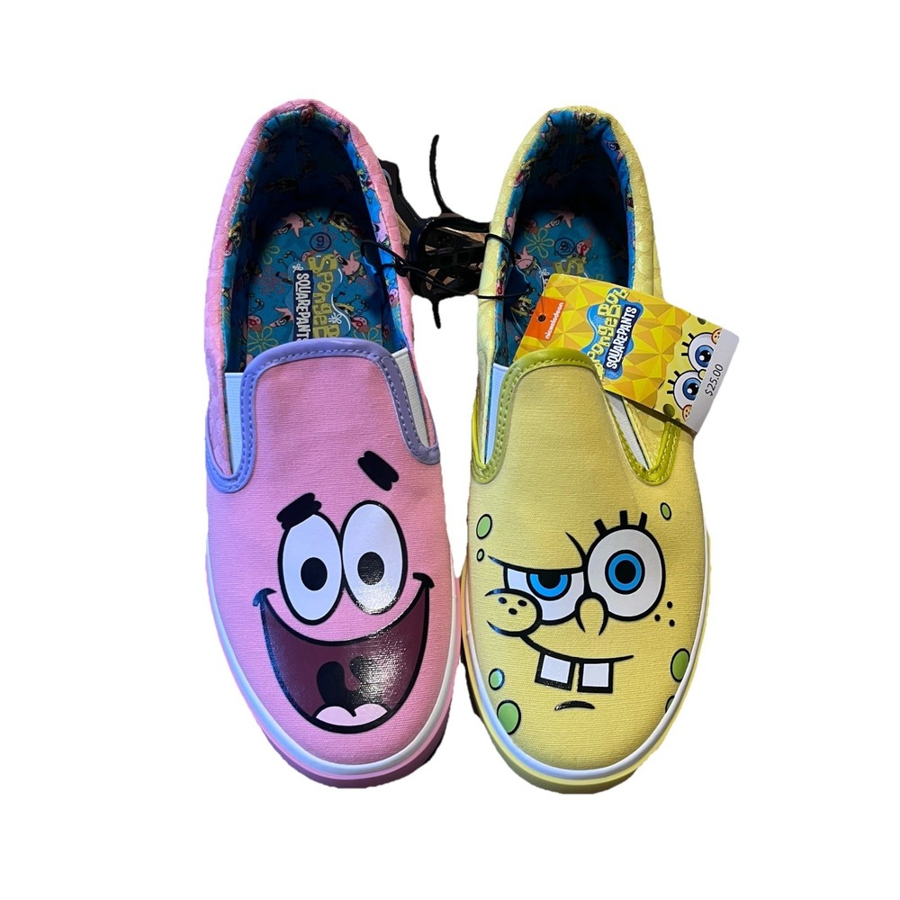 NWT SpongeBob SquarePants & Patrick Slide Slip-on Shoes Ground Up Mens: Size‎ 9